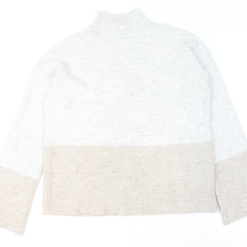 V by Very Women’s Beige Mock Neck Pullover Jumper Size 10