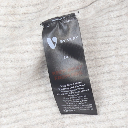 V by Very Women’s Beige Mock Neck Pullover Jumper Size 10