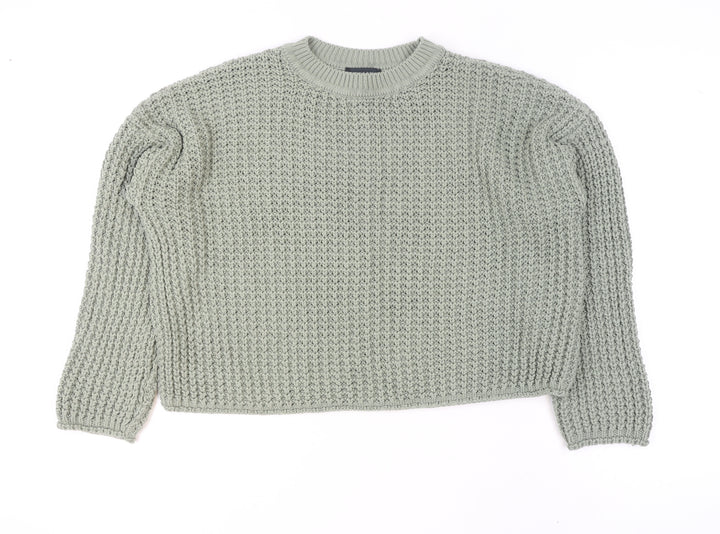 New Look Women's Green Chunky Knit Acrylic Jumper Size M