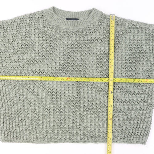 New Look Women's Green Chunky Knit Acrylic Jumper Size M