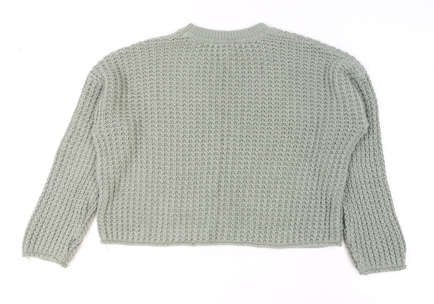 New Look Women's Green Chunky Knit Acrylic Jumper Size M