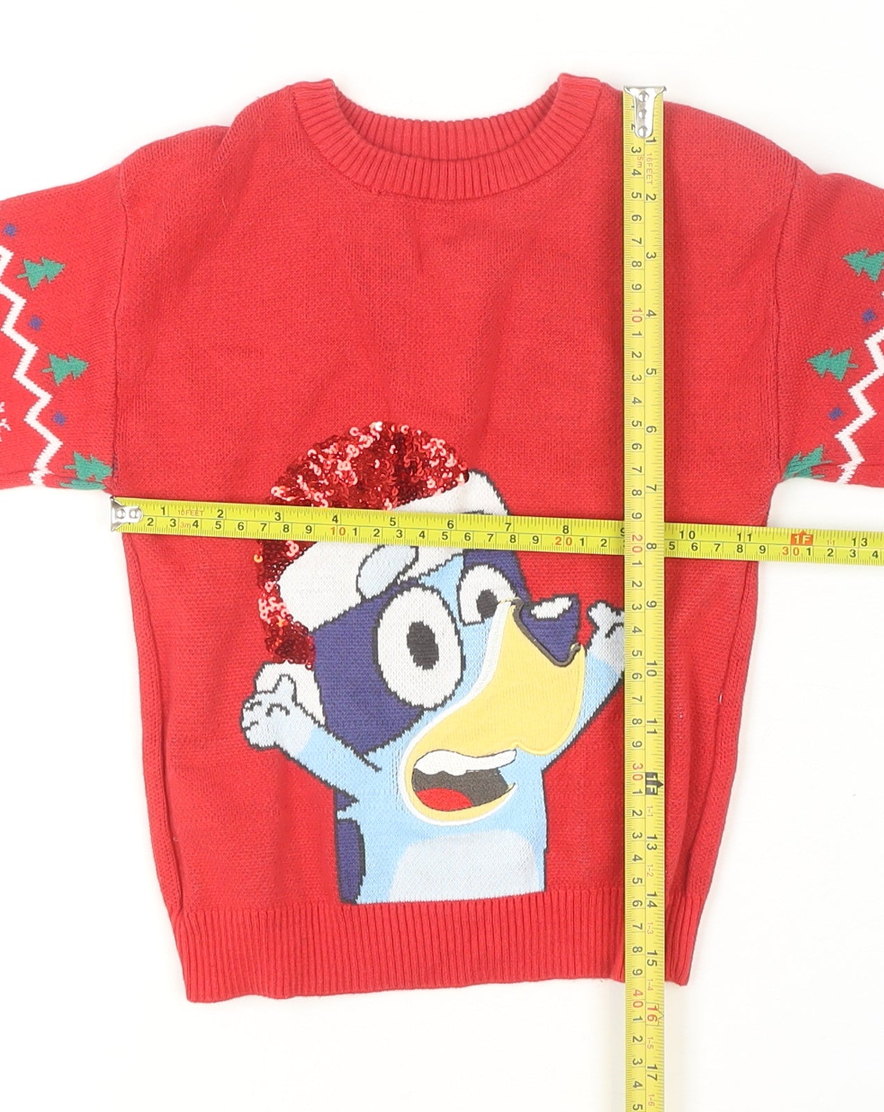 Nutmeg Boys Red Bluey Christmas Jumper 4-5 Years Cotton Pullover