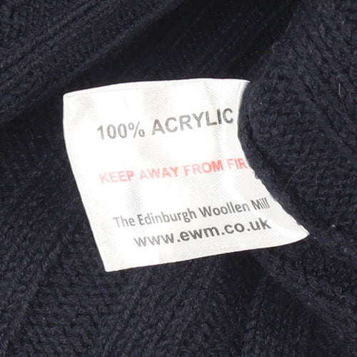 PG Field Men's Blue V-Neck Cable Knit Acrylic Jumper Size L