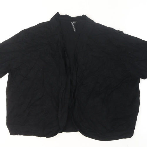 Capsule Womens Black Knit Open Front 3/4 Sleeve Cardigan Size M