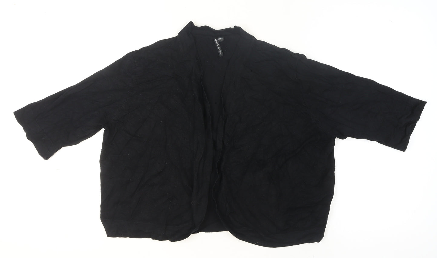 Capsule Womens Black Knit Open Front 3/4 Sleeve Cardigan Size M