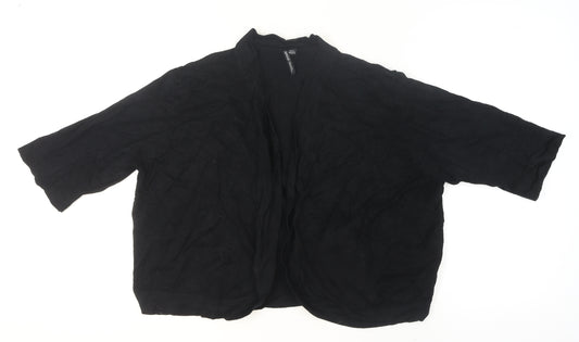 Capsule Womens Black Knit Open Front 3/4 Sleeve Cardigan Size M