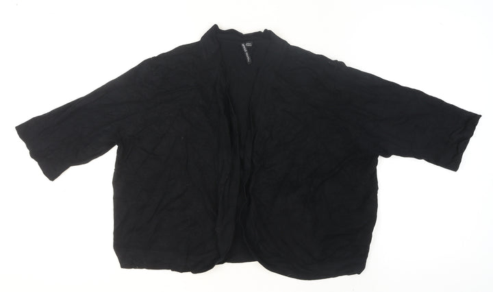 Capsule Womens Black Knit Open Front 3/4 Sleeve Cardigan Size M