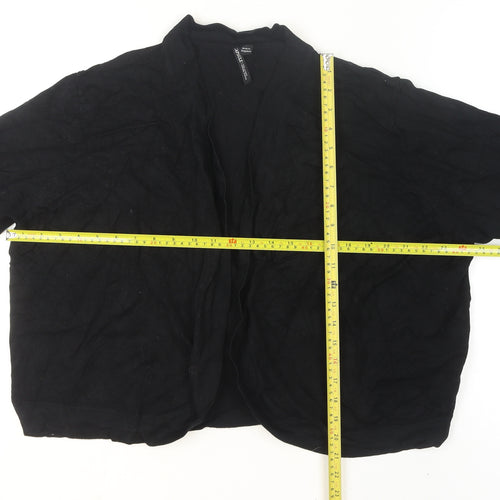 Capsule Womens Black Knit Open Front 3/4 Sleeve Cardigan Size M