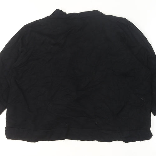 Capsule Womens Black Knit Open Front 3/4 Sleeve Cardigan Size M