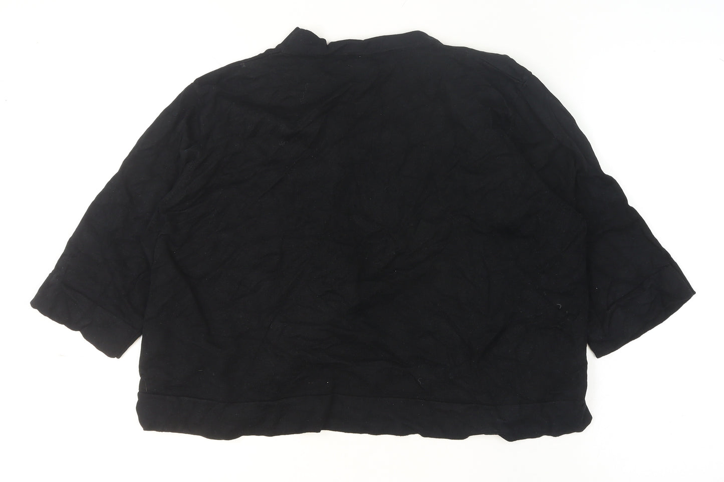 Capsule Womens Black Knit Open Front 3/4 Sleeve Cardigan Size M