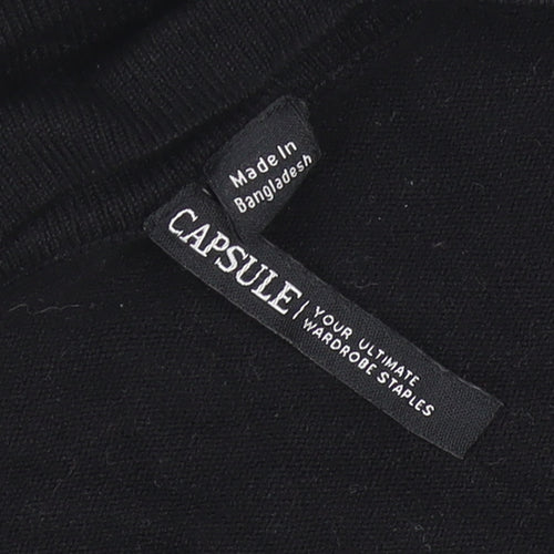 Capsule Womens Black Knit Open Front 3/4 Sleeve Cardigan Size M