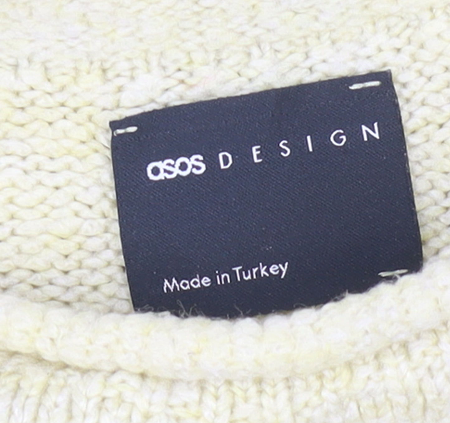 ASOS DESIGN Women’s Beige Chunky Knit Crew Neck Jumper Size S