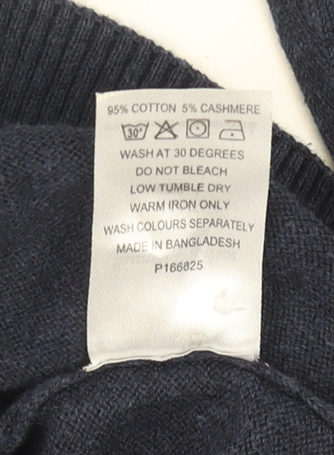 Samuel Windsor Men Blue L Cotton Cashmere Crew Neck Jumper