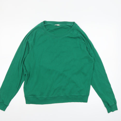 Hush Womens Green Cotton Crew Neck Long Sleeve T-Shirt M