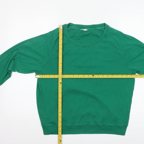 Hush Womens Green Cotton Crew Neck Long Sleeve T-Shirt M