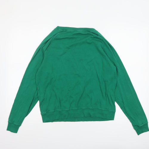 Hush Womens Green Cotton Crew Neck Long Sleeve T-Shirt M