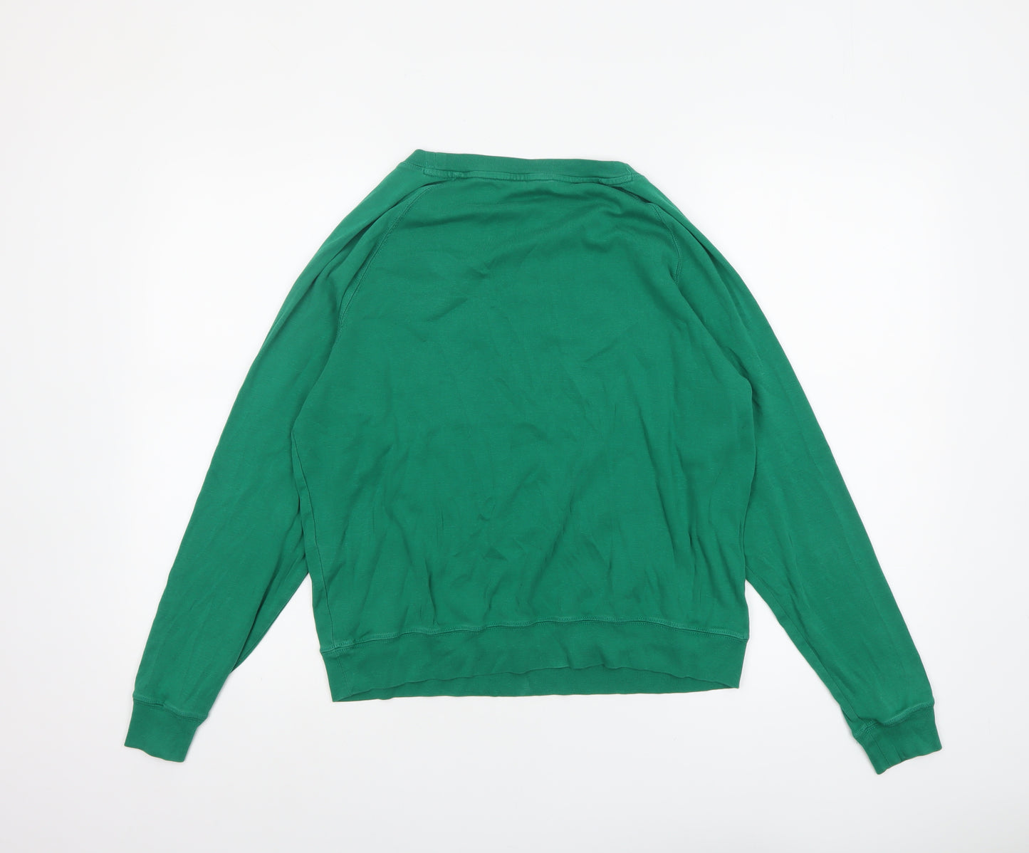 Hush Womens Green Cotton Crew Neck Long Sleeve T-Shirt M