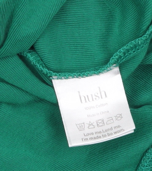 Hush Womens Green Cotton Crew Neck Long Sleeve T-Shirt M
