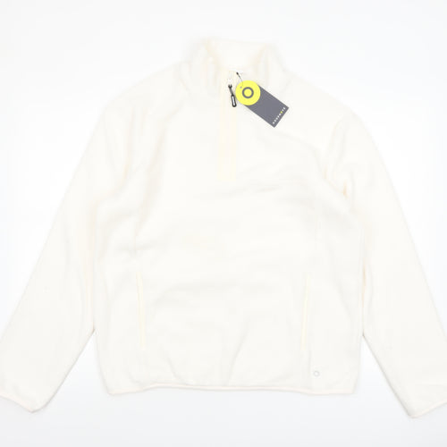 Marks and Spencer Boys Ivory Fleece 1/4 Zip Sweatshirt 15-16 Years