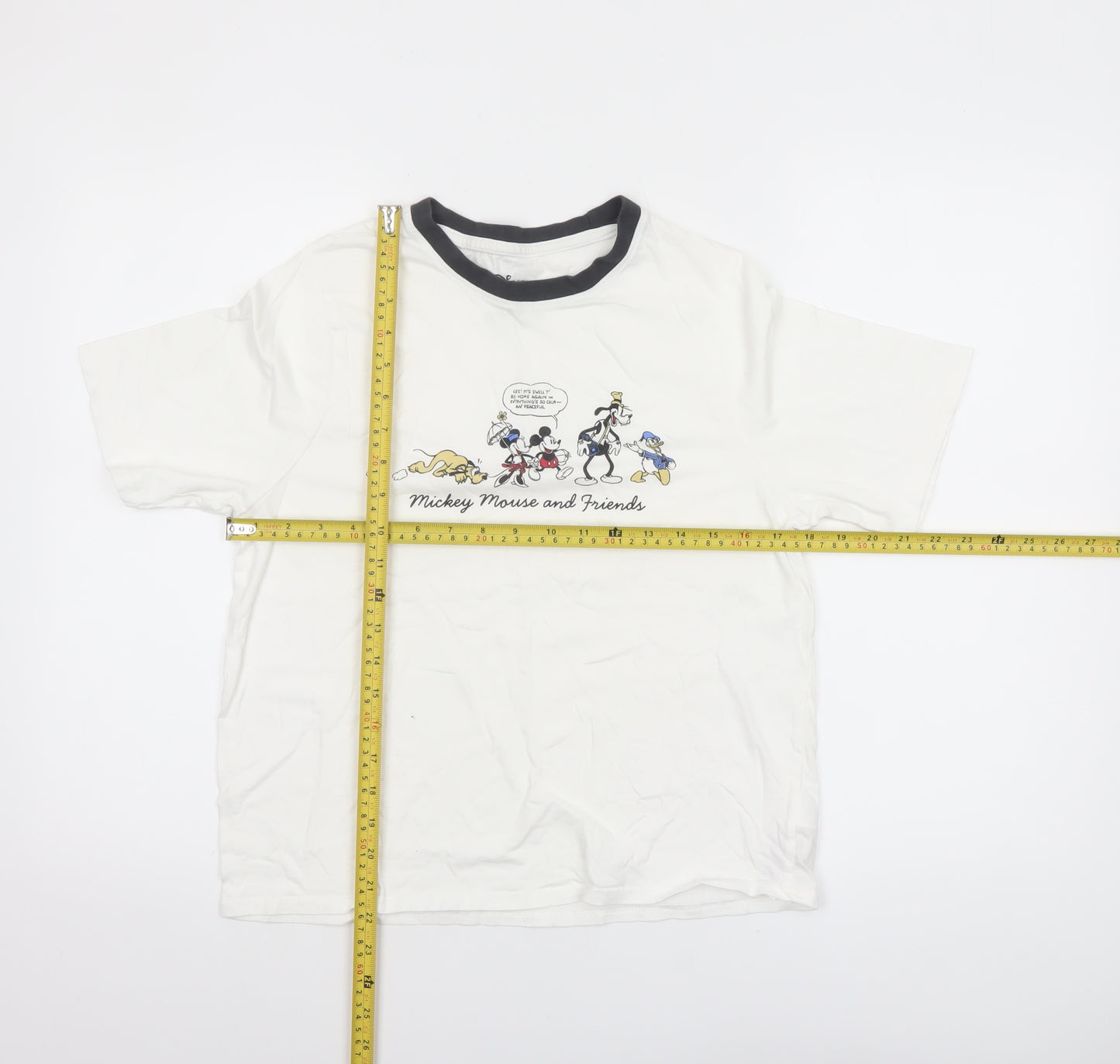 Disney Women's White Mickey Mouse T-Shirt Nightshirt Size 10-12 Cotton