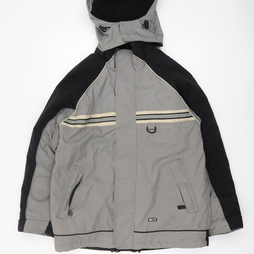 Trespass Boys Grey Hooded Puffer Jacket 13-14 Years Winter Waterproof Coat
