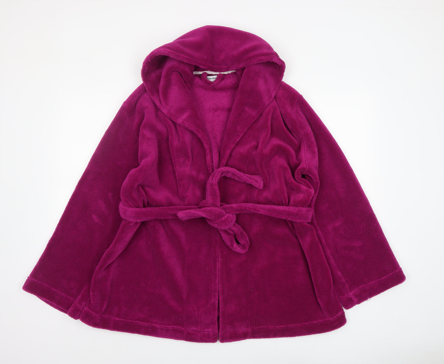 Tom Franks Women’s Purple Fleece Hooded Robe S Lightweight Winter