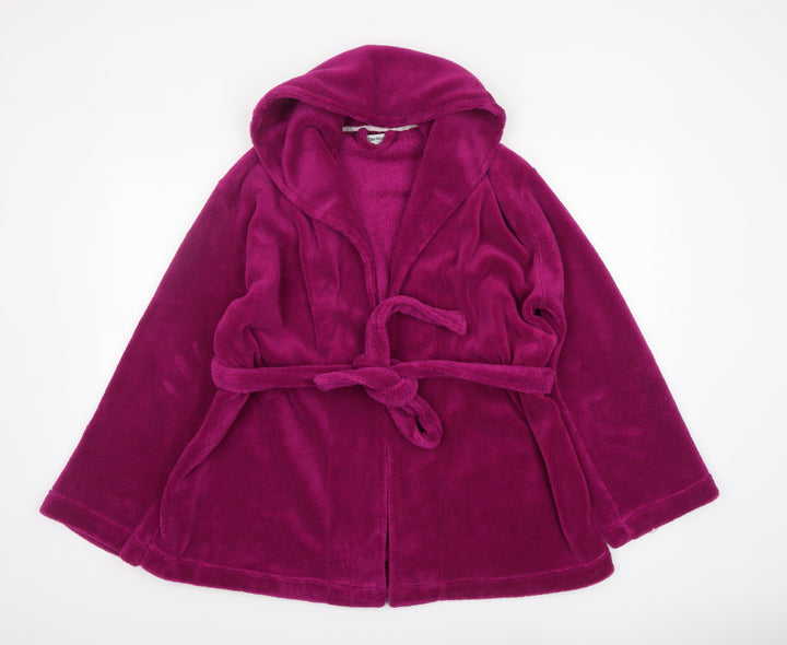 Tom Franks Women’s Purple Fleece Hooded Robe S Lightweight Winter