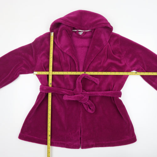 Tom Franks Women’s Purple Fleece Hooded Robe S Lightweight Winter