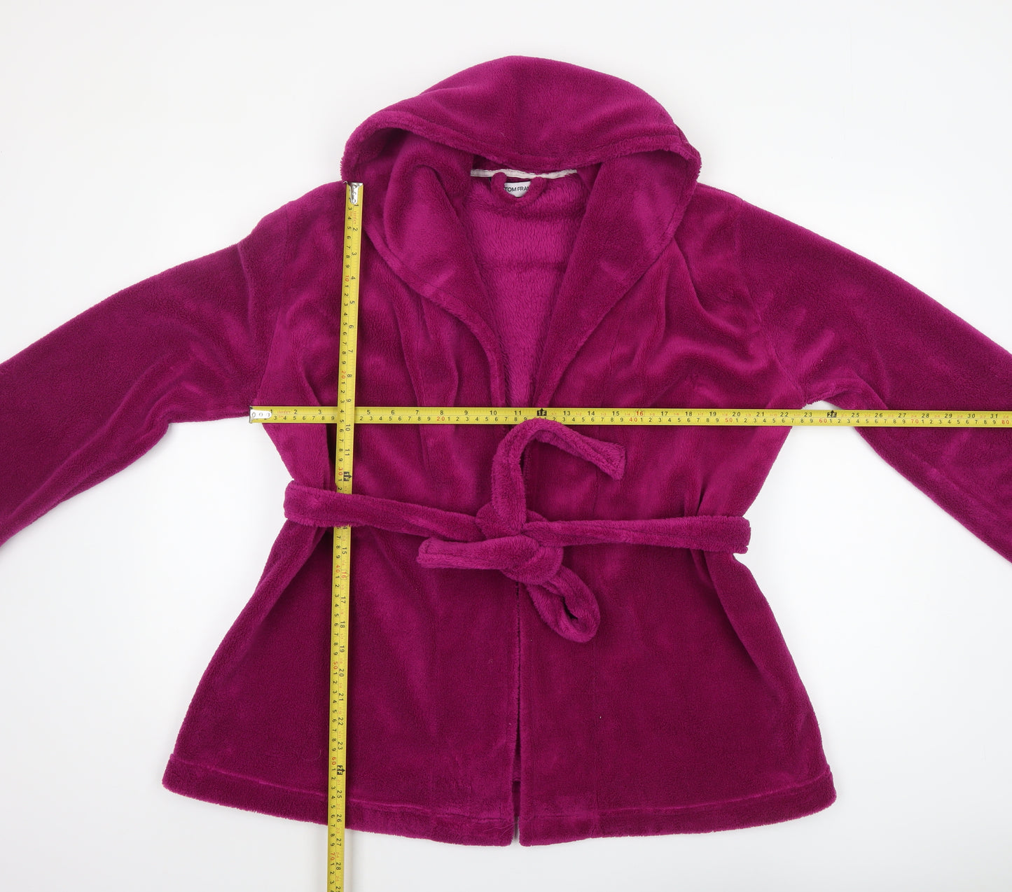 Tom Franks Women’s Purple Fleece Hooded Robe S Lightweight Winter