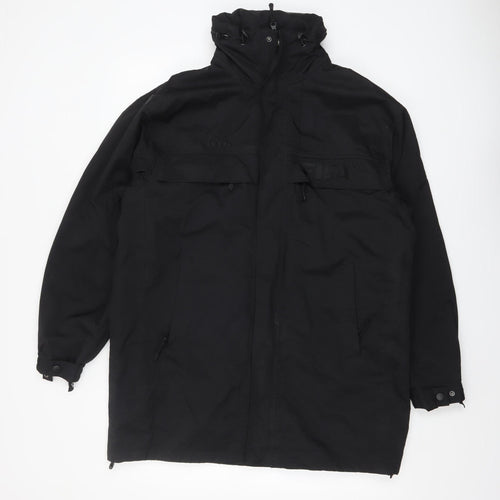 Adidas Men's Black Waterproof Parka Jacket Size M Hooded Full Zip