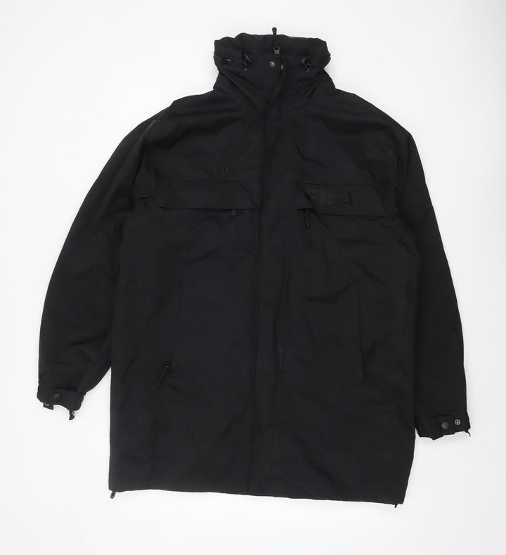 Adidas Men's Black Waterproof Parka Jacket Size M Hooded Full Zip