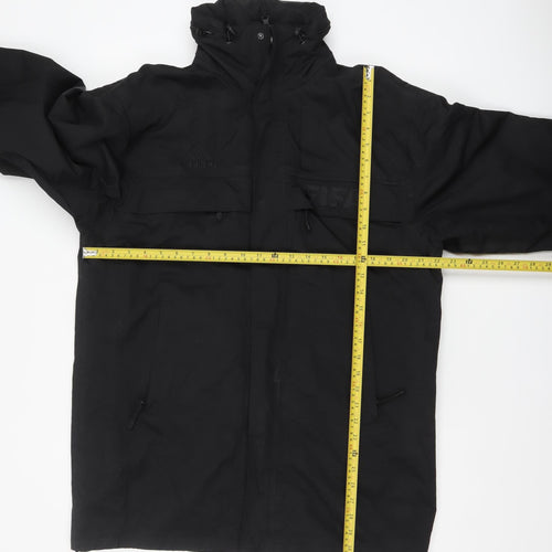 Adidas Men's Black Waterproof Parka Jacket Size M Hooded Full Zip