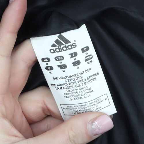 Adidas Men's Black Waterproof Parka Jacket Size M Hooded Full Zip