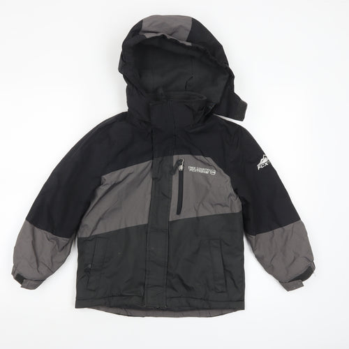 Free Country Boys Grey Waterproof Hooded Puffer Jacket Size 5-6 Years