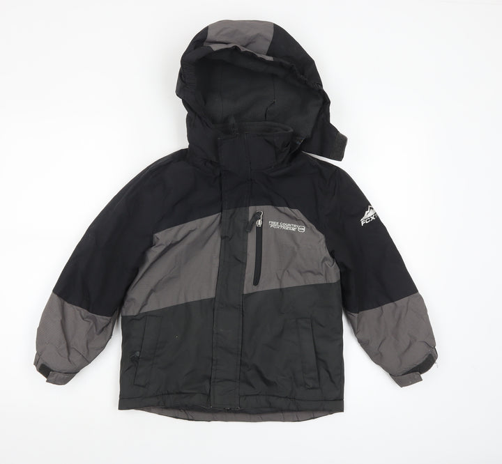 Free Country Boys Grey Waterproof Hooded Puffer Jacket Size 5-6 Years