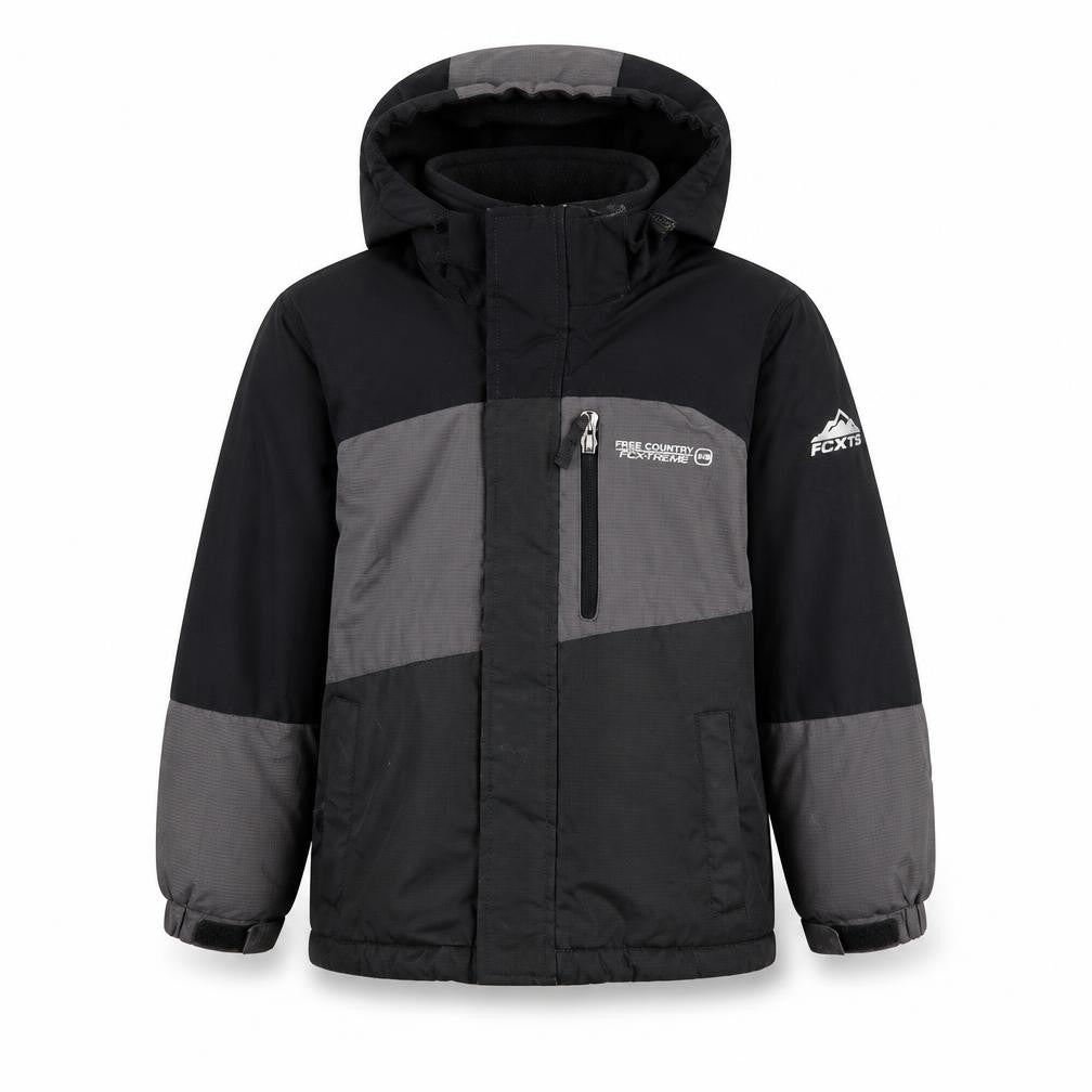 Free Country Boys Grey Waterproof Hooded Puffer Jacket Size 5-6 Years