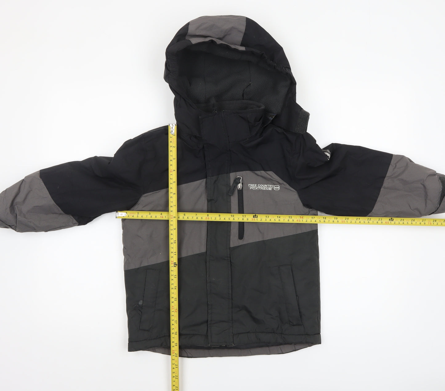 Free Country Boys Grey Waterproof Hooded Puffer Jacket Size 5-6 Years