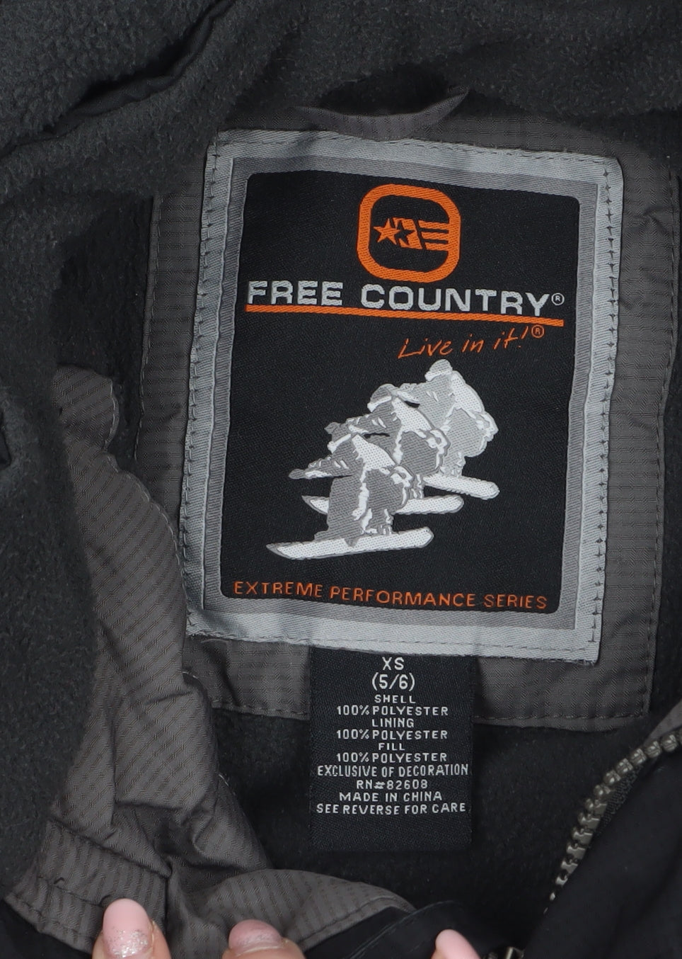 Free Country Boys Grey Waterproof Hooded Puffer Jacket Size 5-6 Years