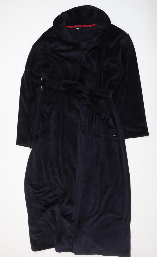 Joules Men's Black XXL Velvet Belted Robe Dressing Gown