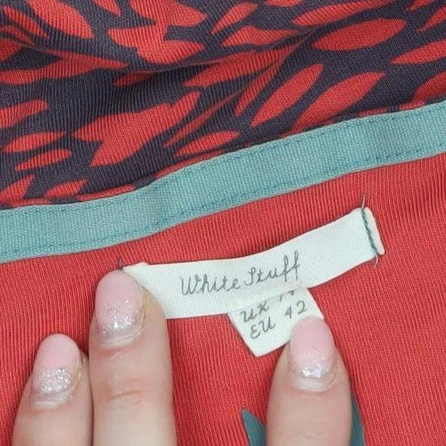 White Stuff Women's Red Floral Cotton Shift Dress Size 14