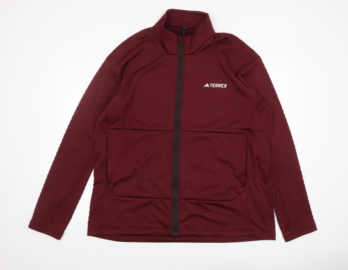 Adidas Terrex Mens Red 2XL Track Jacket Full Zip Lightweight