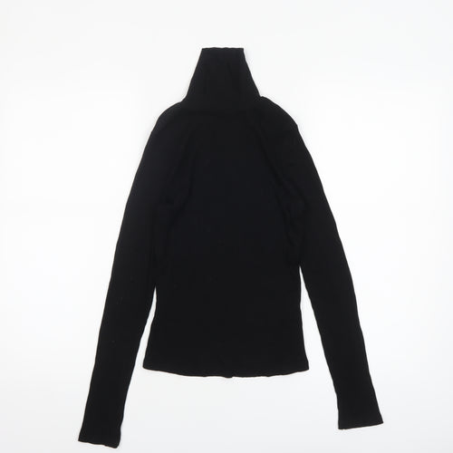 Miss Selfridge Women Black Roll Neck Long Sleeve Stretch Top Size 10