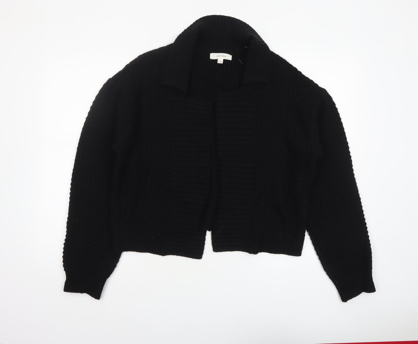 Marks and Spencer Per Una Women Black L Chunky Knit Cardigan