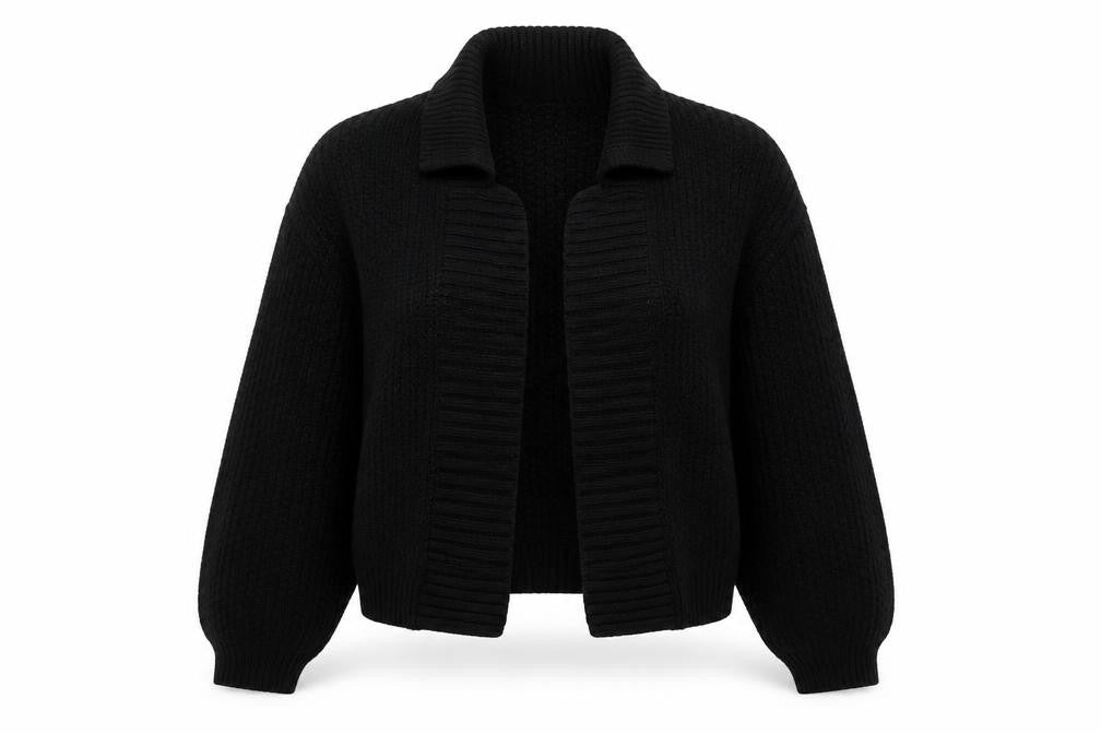 Marks and Spencer Per Una Women Black L Chunky Knit Cardigan