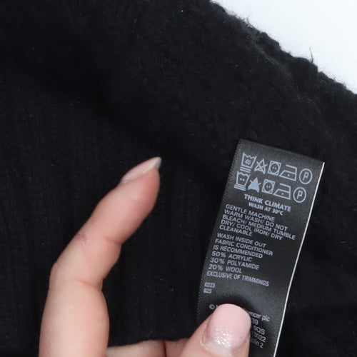 Marks and Spencer Per Una Women Black L Chunky Knit Cardigan