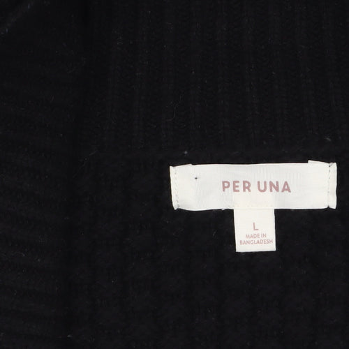 Marks and Spencer Per Una Women Black L Chunky Knit Cardigan