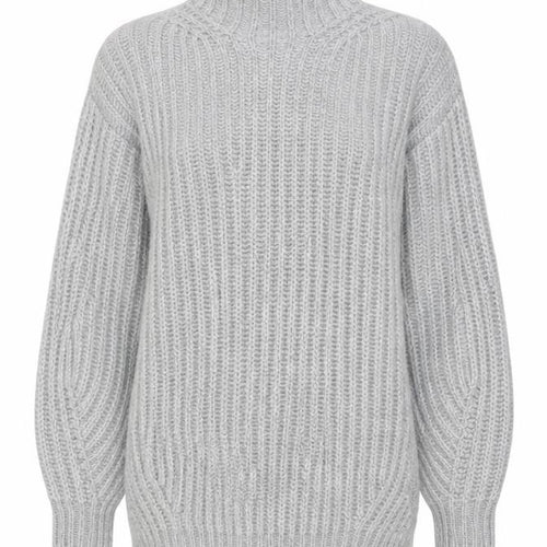 Miss Selfridge Women Grey Roll Neck Knit Jumper Size 4 Acrylic