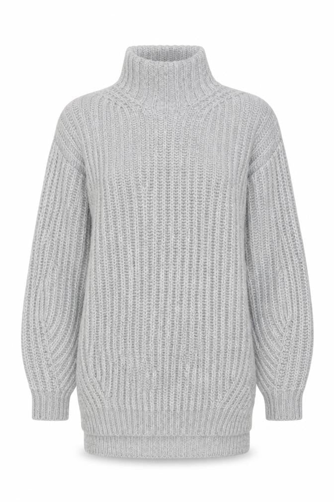 Miss Selfridge Women Grey Roll Neck Knit Jumper Size 4 Acrylic