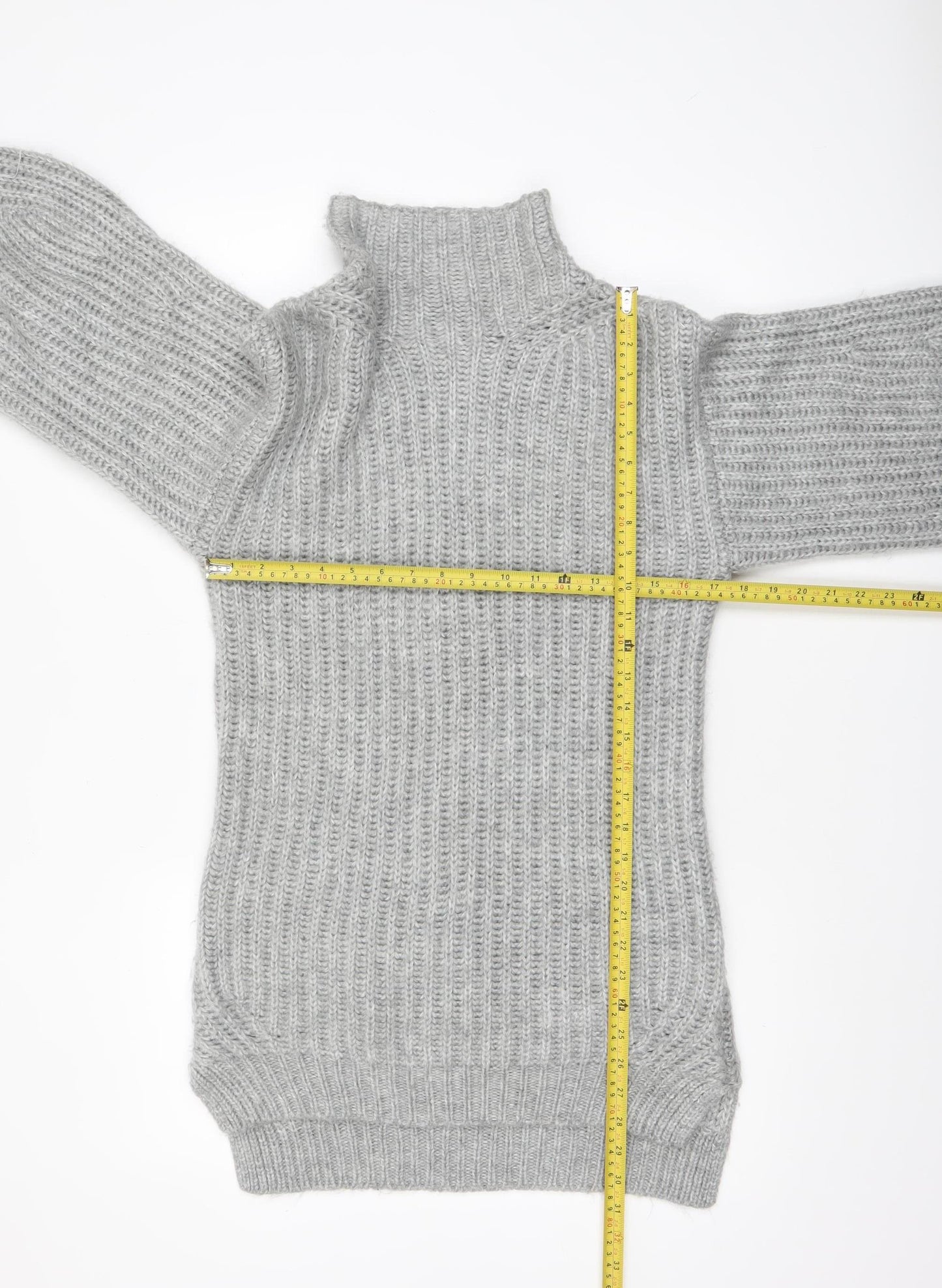 Miss Selfridge Women Grey Roll Neck Knit Jumper Size 4 Acrylic