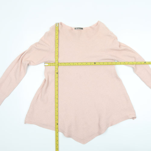 Damod Women's Pink Boat Neck Long Sleeve Knit Pullover Jumper L